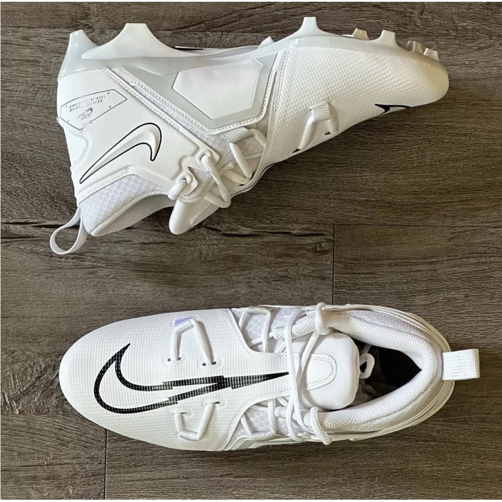 Men’s Nike Alpha Menace Pro 3 White Black Pure Platinum‎ Football Cleats - Picture 2 of 8